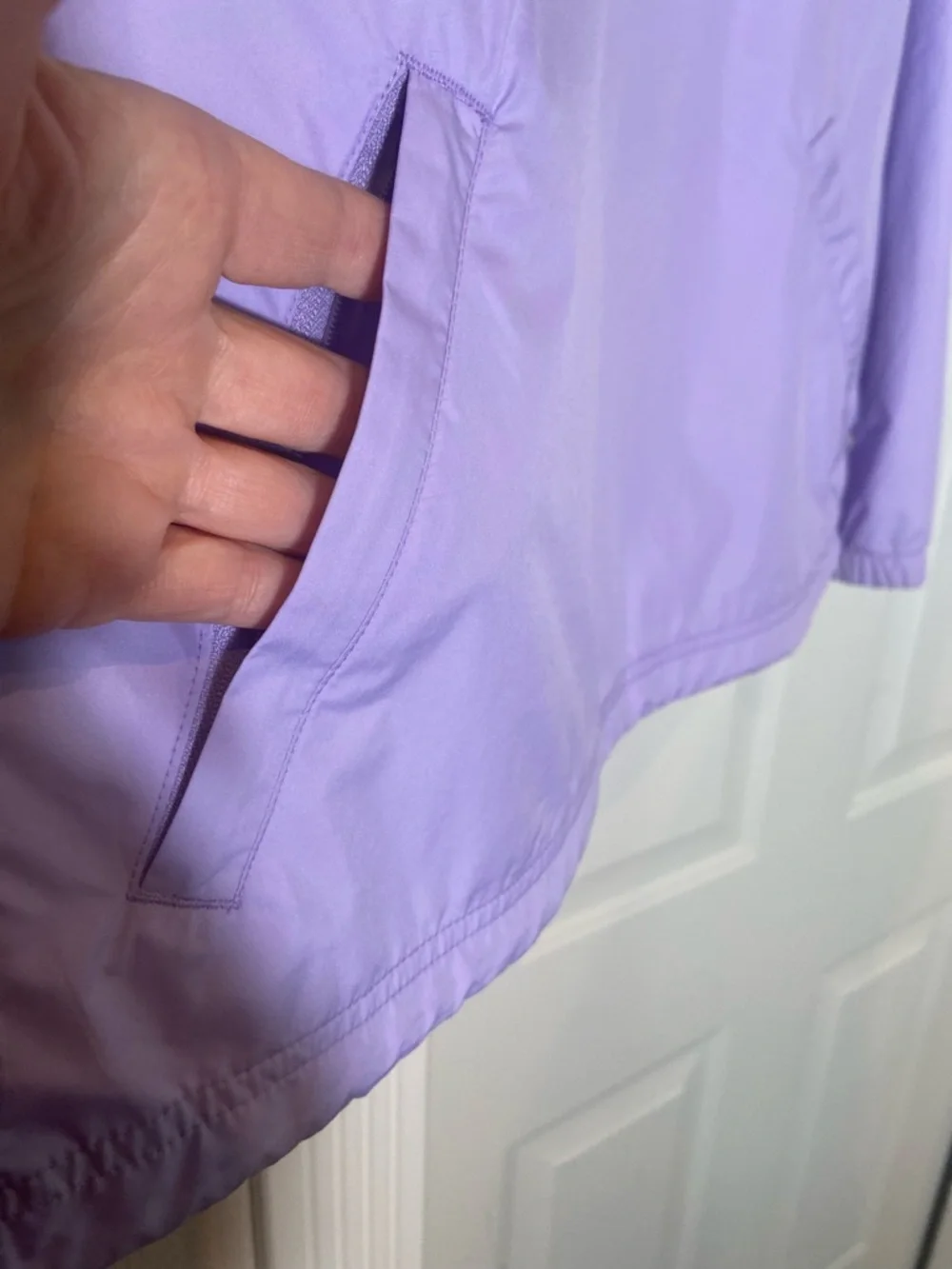 Lady  Hagan~Soft~Lavender~Windbreak~Pullover~Half Zip~Mesh Lined~Pockets~Size XL